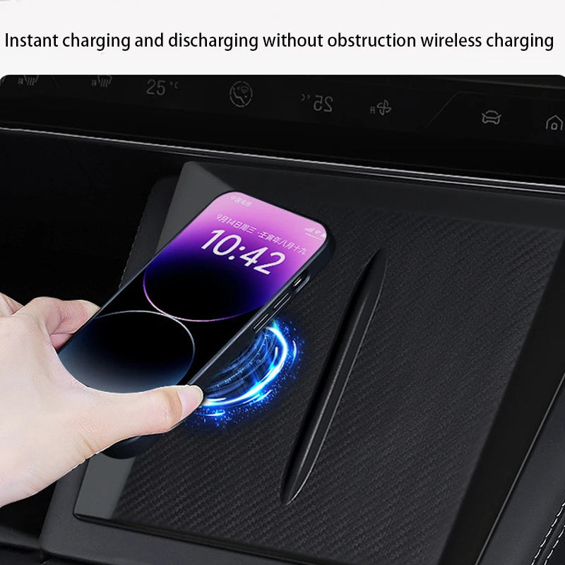 For Tesla Model Y/3  Highland Wireless Charging Silicone Pad Model3 Center Control Storage Box Armrest Box Bottom Non-slip Mat