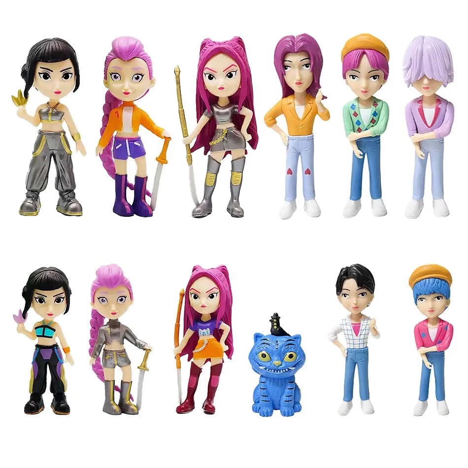 2026 Hot Kpop Devil Hunter Rumi Zoe Mira anime polyvinyl chloride character collection desktop trinkets Childrens New Year gifts
