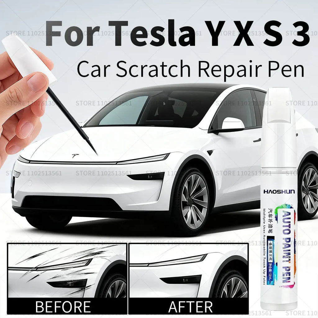 For Tesla Model 3 Y X S Car Paint Scratch Repair Pen Touch Up Wheel Hub Touch Up Pen Black Pearl White Silver Deepsea Blue Red