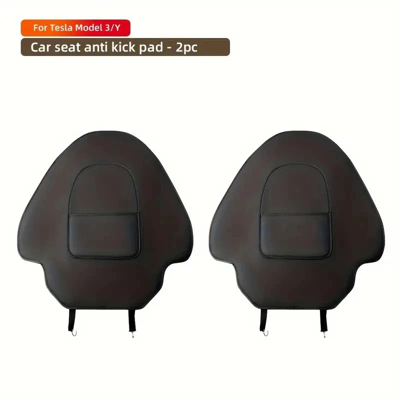 Car Seat Back Protective Mat For Tesla Model 3 / Y Full Seat Anti Kick Pad Leather Anti Scratch Protector Mats Car Accessories