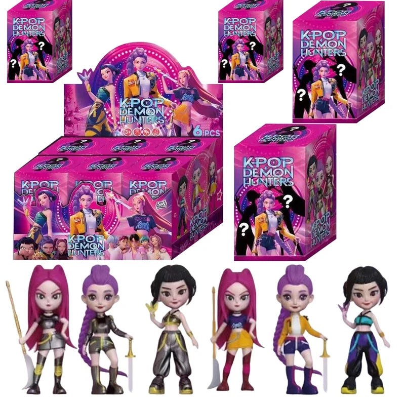 2026 NEW Anime KPop Devil Hunter Doll Vinyl Toy Rumi Mira Zoi Character Vinyl Mask Blind Box Ornament Toy Christmas Gift