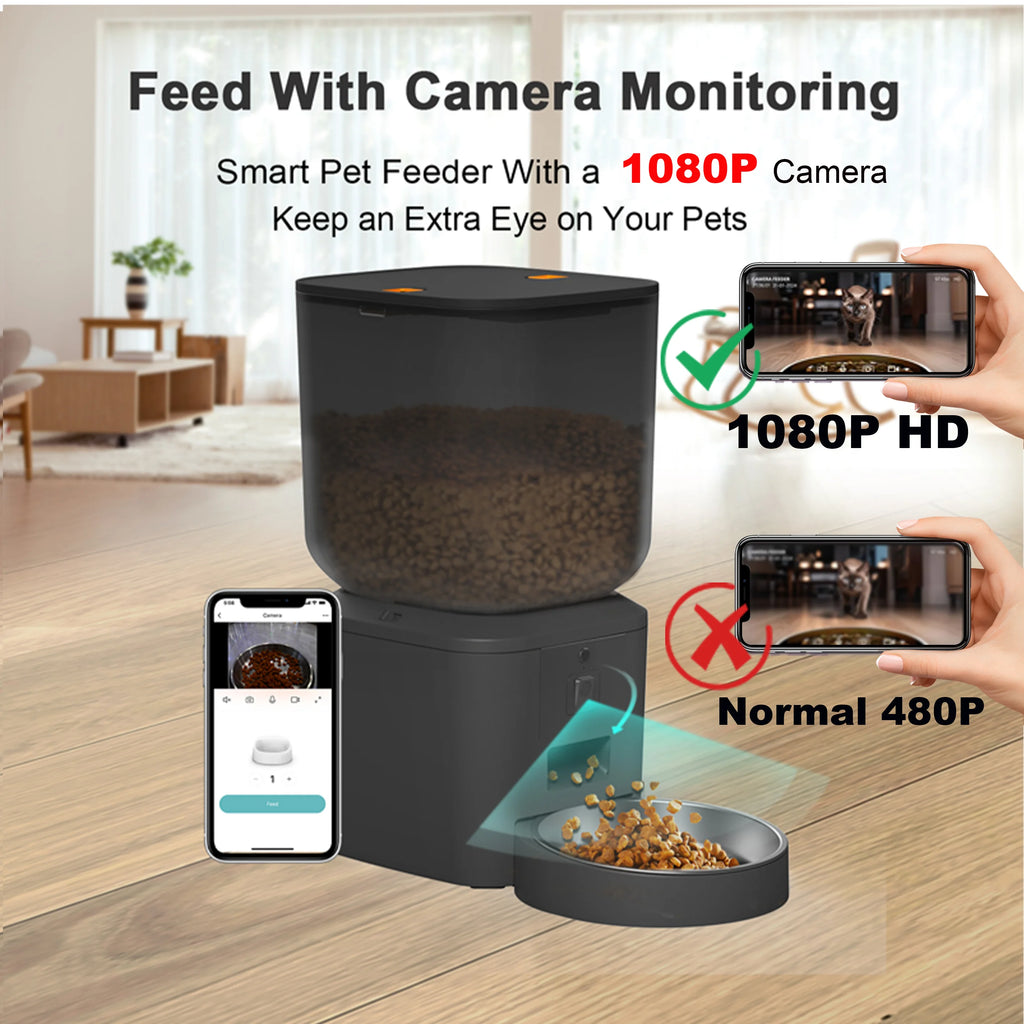 Automatic Cat,Dog Feeder With 1080p Camera