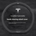 For Tesla Model 3 Model Y Model S Model X Roadster Suede Anti-slip Breathable Leather Car Steering Wheel Cover Auto Accessories