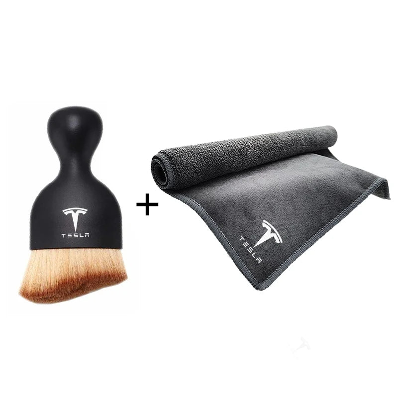 For Tesla Model 3 Y Car Interior Cleaning Soft Brush Tool Dust Remover Suede Fleece Microfiber Wash Towel Car Cleaning Rag Cloth
