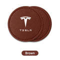 2Pcs Car Logo Non Slip Water Cup Pad For Tesla Model 3 Model S X Y Roadster SpaceX Auto Coasters Interior Anti-skid Mat Holders
