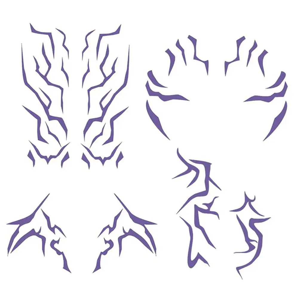 Cartoon Purple Tattoo Sticker Demon Hunter of K Pop Cosplay Rumi Party Tattoo Sticker Party Disguise Halloween Roleplay Props