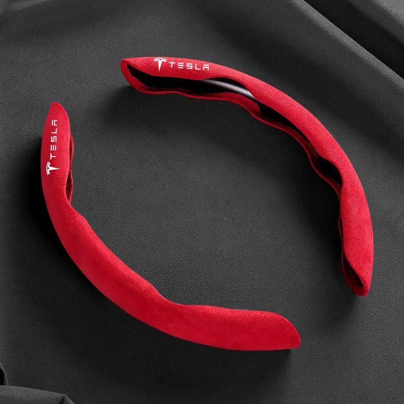 Car Suede Leather Steering Wheel Cover For Tesla Model 3 Y X S