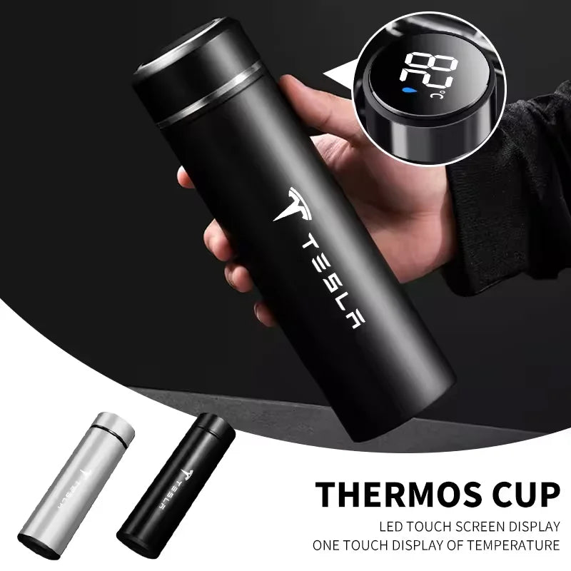 Coffee thermos leak proof car vacuum bottle travel portable thermos cup For Tesla Model 3 Y S X Cybertruck Juguete Roadster
