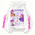 Demone Hunter Girl's Pink Hooded Streetwear Autumn Winter Anime Pullover Kids Y2K Kawaii Long Sleeved Casual Kid Adult Hoodies