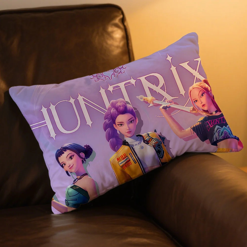 cushion cover Rectangle Pillow Case Demon KPop Printing Bedside Sofa Hunters Room Home Decoration Pillowcase