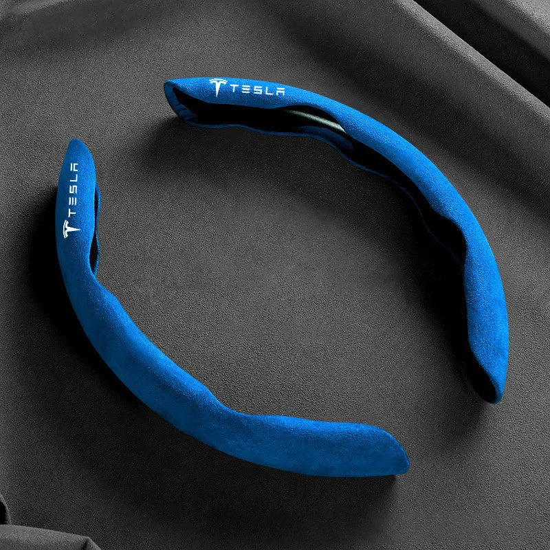 Car Suede Leather Steering Wheel Cover For Tesla Model 3 Y X S