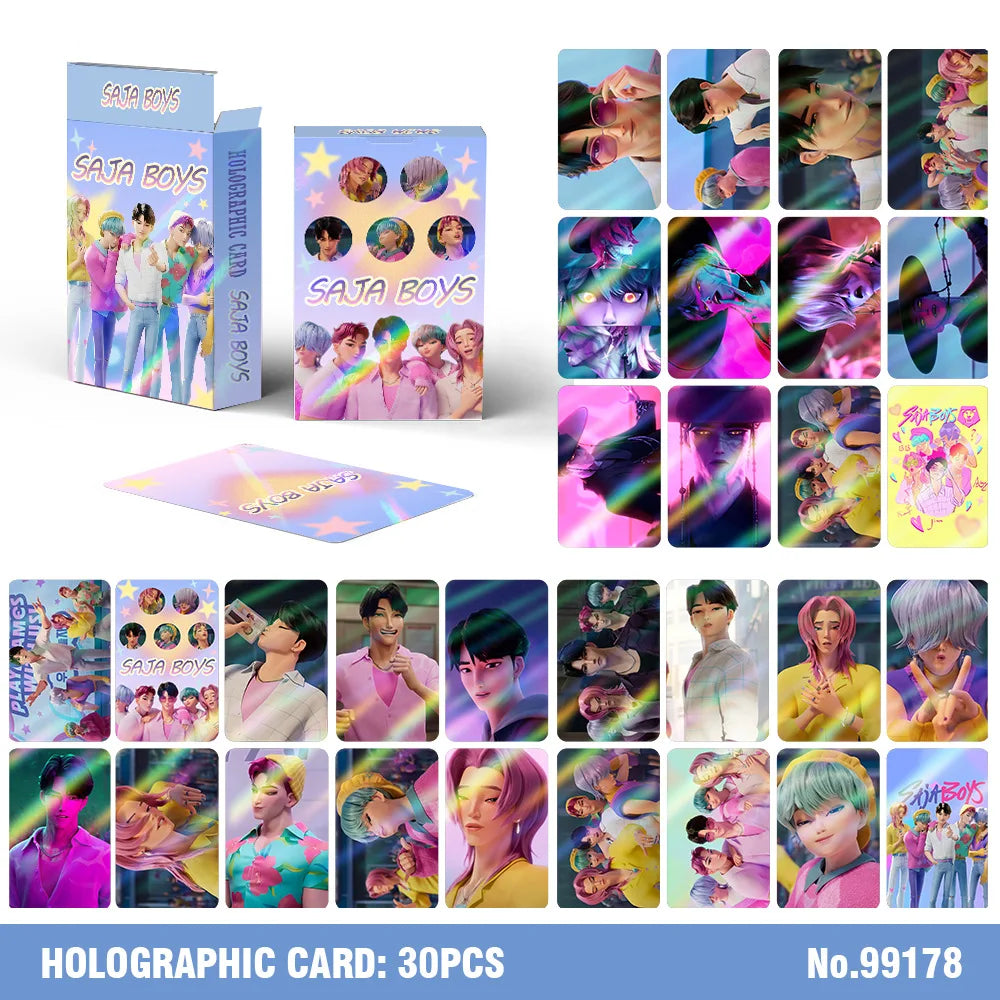 30PCS K-POP Demon Hunters Huntrix Derpy Photocards Anime Collectible Set for Fans of K-POP Merch/Trading Card Games