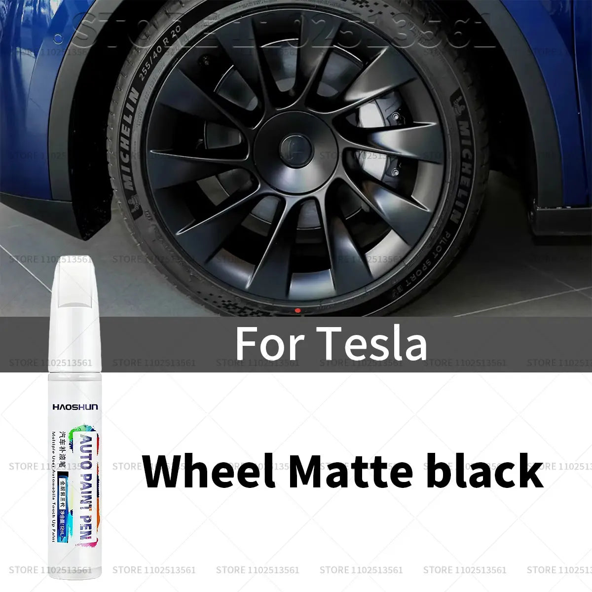 For Tesla Model 3 Y X S Car Paint Scratch Repair Pen Touch Up Wheel Hub Touch Up Pen Black Pearl White Silver Deepsea Blue Red