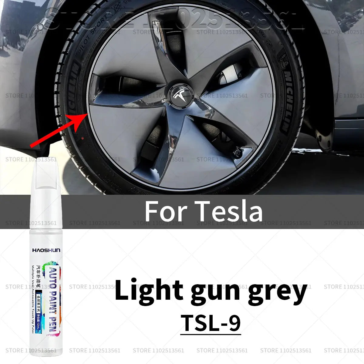 For Tesla Model 3 Y X S Car Paint Scratch Repair Pen Touch Up Wheel Hub Touch Up Pen Black Pearl White Silver Deepsea Blue Red