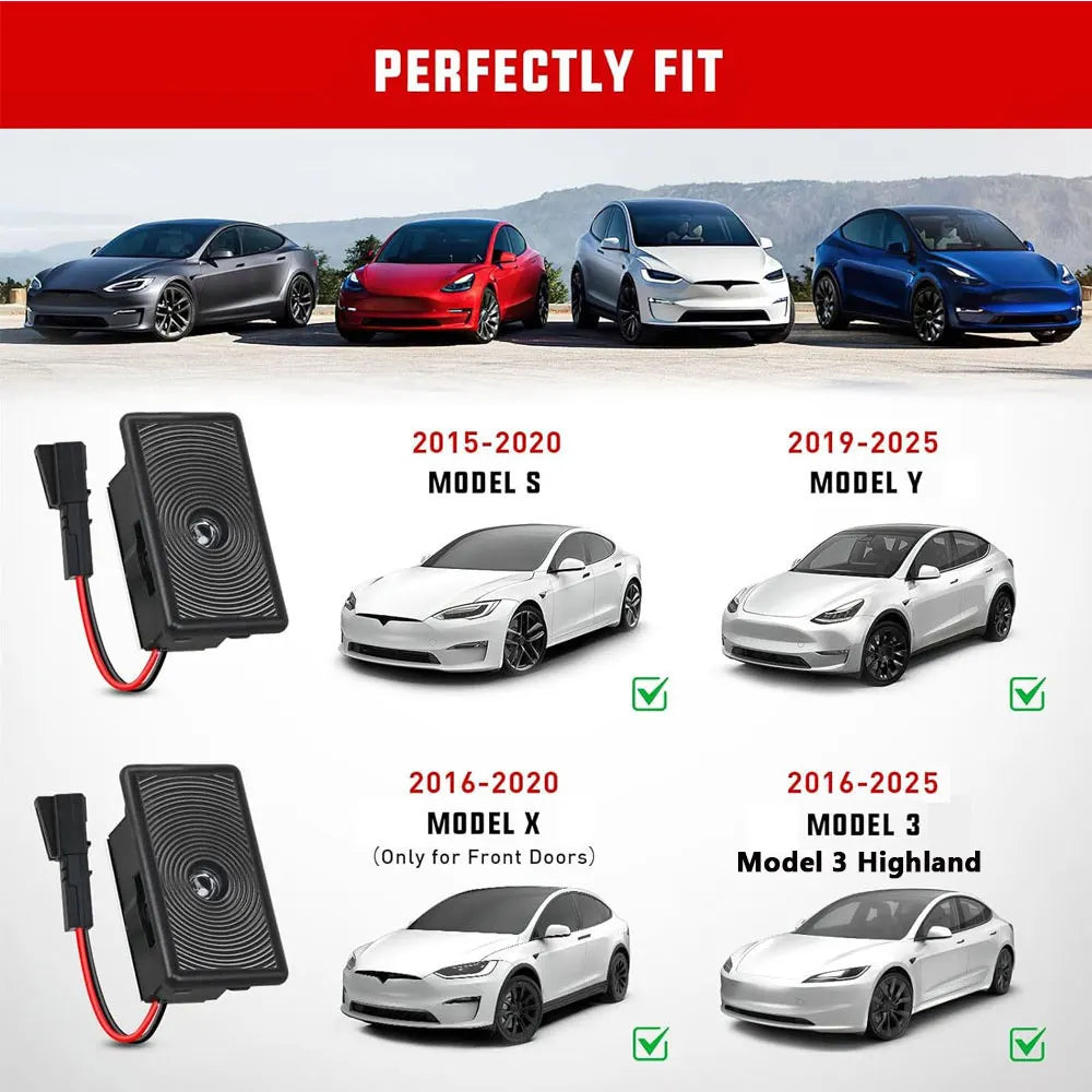 For Tesla Model 3 highland LED Logo Projector Puddle Lights Ultra-Bright Welcome Light 3D Laser Ghost Shadow Light Model Y 2025