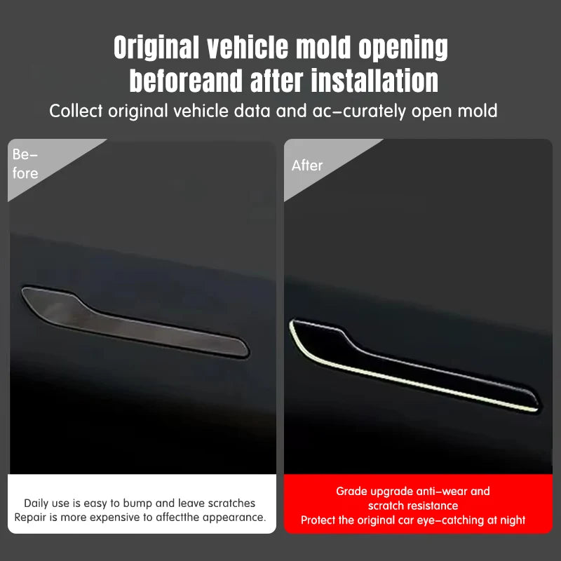 for Tesla Model Y/3 door handle handle with luminous door opening warning, scratch resistant and new 3 modified accessories