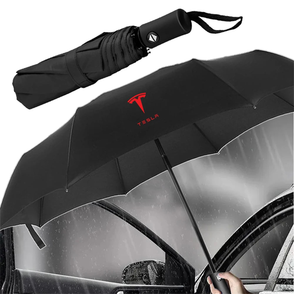 Car Automatic Folding Windproof Sunshade Umbrella Auto Accessories For Tesla Model 3 Model S Model X Model Y Roadster Cybertruck