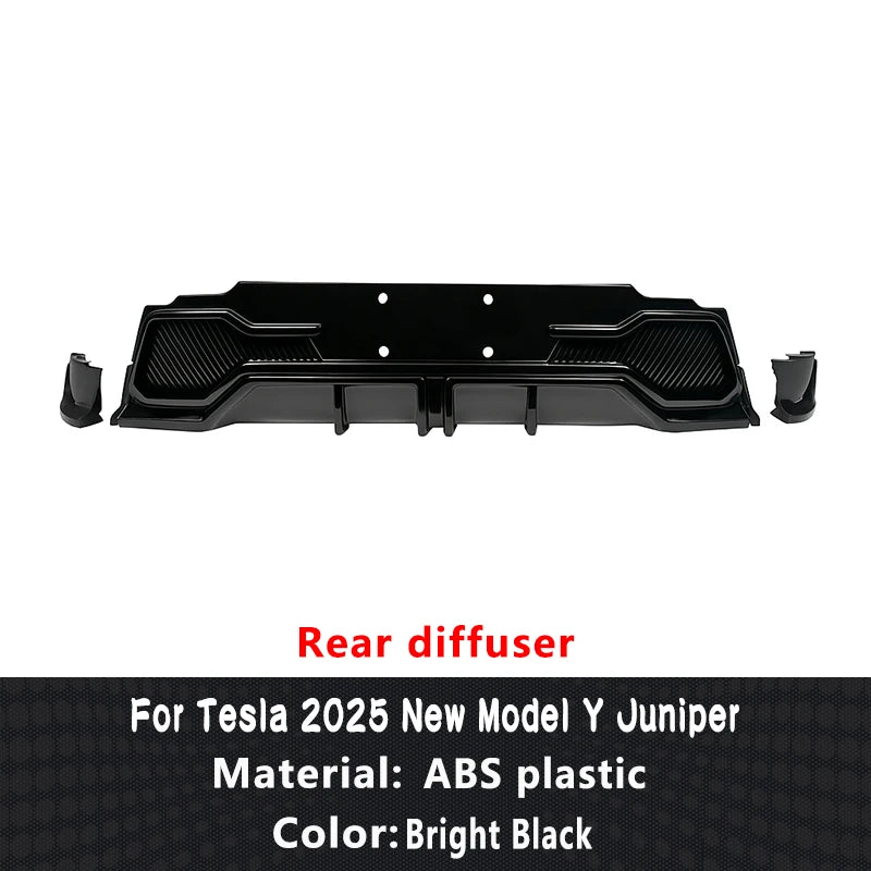 For Tesla 2025 New Model Y Juniper Body Kit Bright Black Rear Diffuser Spoiler Front Bumper Lip Refit ABS plastic Accessories