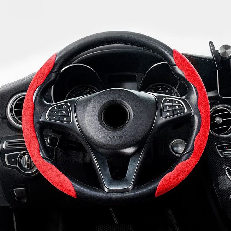 Car Suede Leather Steering Wheel Cover For Tesla Model 3 Y X S