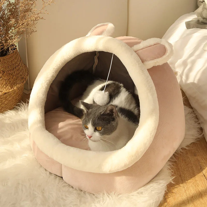 Cat Bed Honey Pot Cave - Warm Washable Kennel Nest