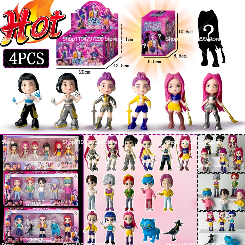 2026 NEW Anime KPop Devil Hunter Doll Vinyl Toy Rumi Mira Zoi Character Vinyl Mask Blind Box Ornament Toy Christmas Gift