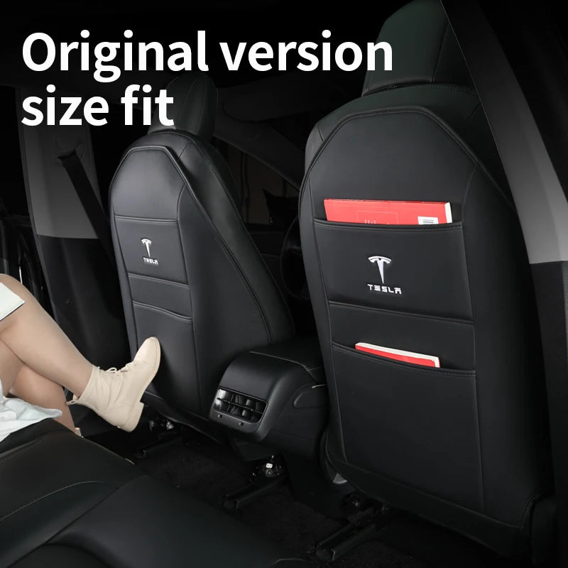 Car Seat Anti-Kick Pad Storage Mat Seatback Protector Cover Accessories For Tesla Model 3 Model S Model X Model Y Roadster