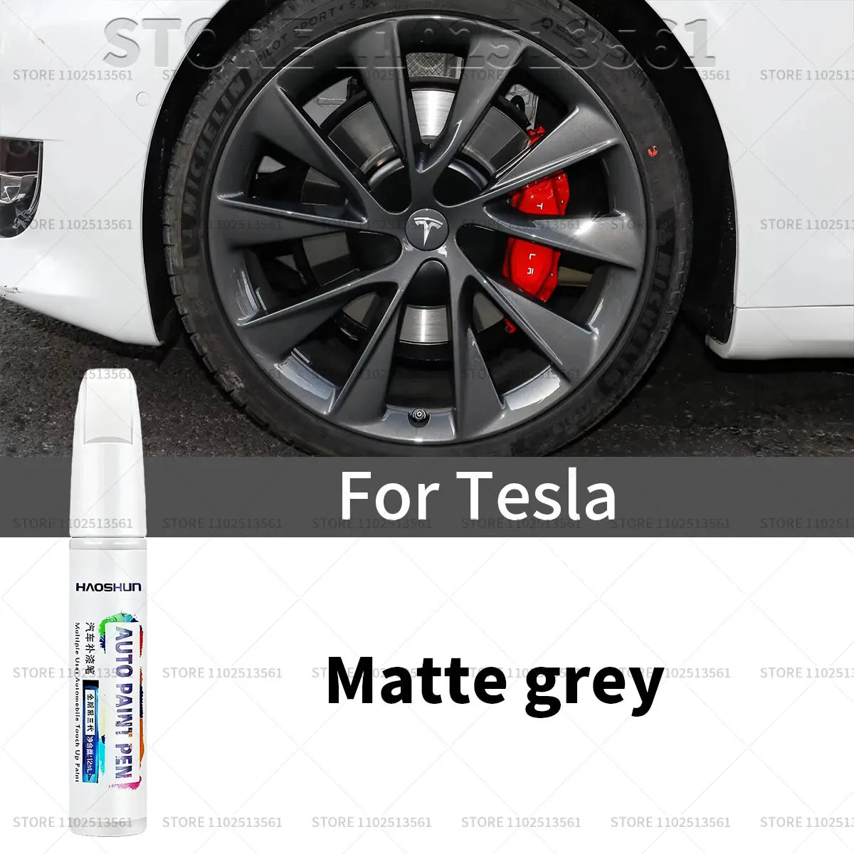 For Tesla Model 3 Y X S Car Paint Scratch Repair Pen Touch Up Wheel Hub Touch Up Pen Black Pearl White Silver Deepsea Blue Red