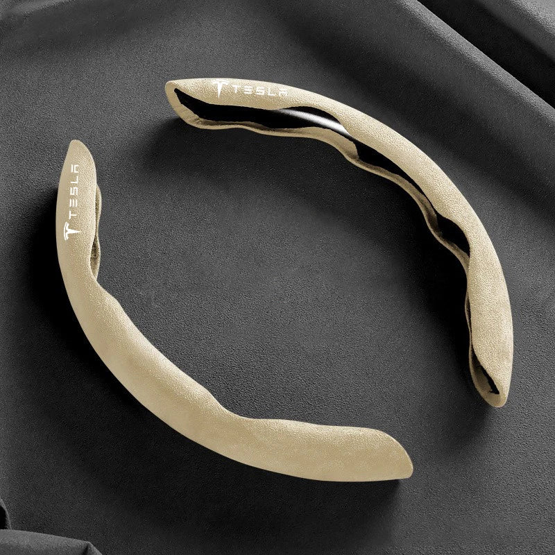 Car Suede Leather Steering Wheel Cover For Tesla Model 3 Y X S
