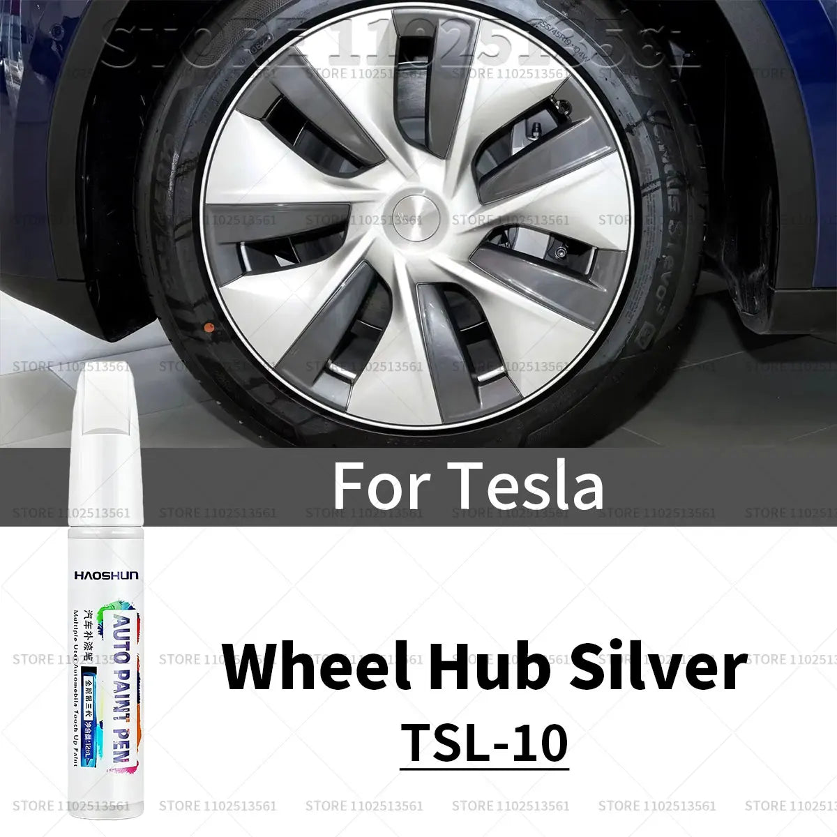 For Tesla Model 3 Y X S Car Paint Scratch Repair Pen Touch Up Wheel Hub Touch Up Pen Black Pearl White Silver Deepsea Blue Red