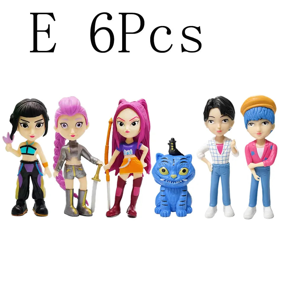 2026 Hot Kpop Devil Hunter Rumi Zoe Mira anime polyvinyl chloride character collection desktop trinkets Childrens New Year gifts