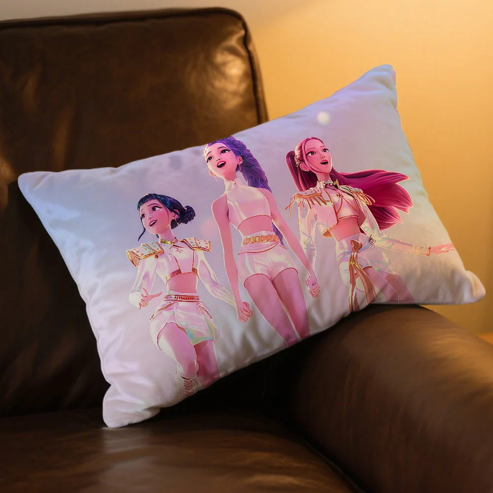 cushion cover Rectangle Pillow Case Demon KPop Printing Bedside Sofa Hunters Room Home Decoration Pillowcase