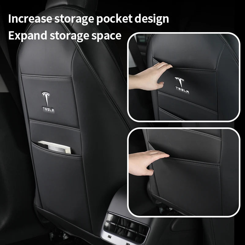 Car Seat Anti-Kick Pad Storage Mat Seatback Protector Cover Accessories For Tesla Model 3 Model S Model X Model Y Roadster