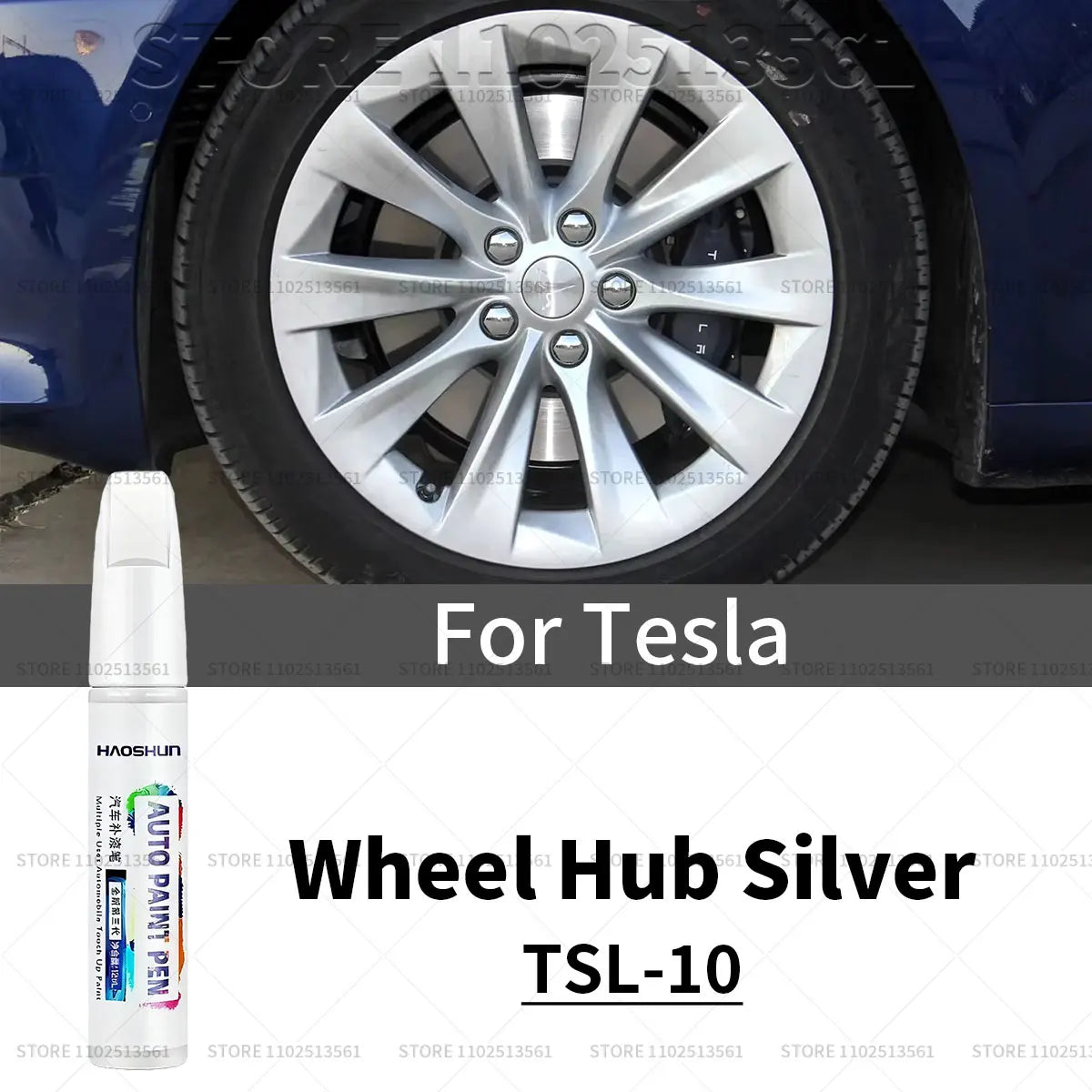 For Tesla Model 3 Y X S Car Paint Scratch Repair Pen Touch Up Wheel Hub Touch Up Pen Black Pearl White Silver Deepsea Blue Red