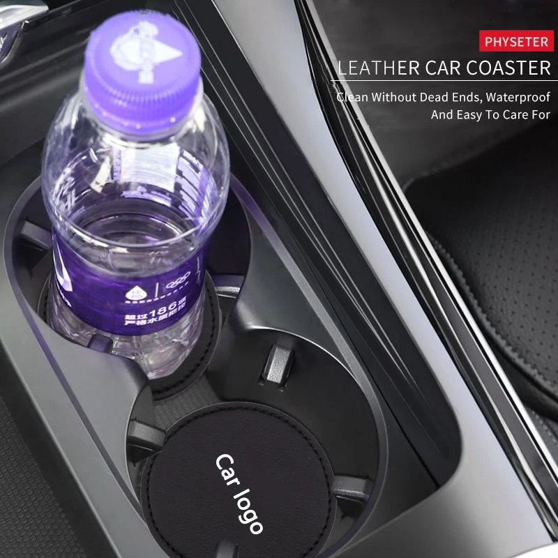 2Pcs Car Logo Non Slip Water Cup Pad For Tesla Model 3 Model S X Y Roadster SpaceX Auto Coasters Interior Anti-skid Mat Holders