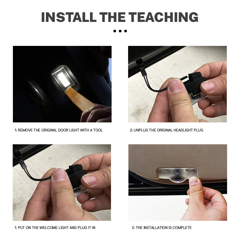 2Pcs Car Door Projector Lamps Welcome Lights  Accessories For Tesla Model 3 Highland 2023 Model S Model X Model Y