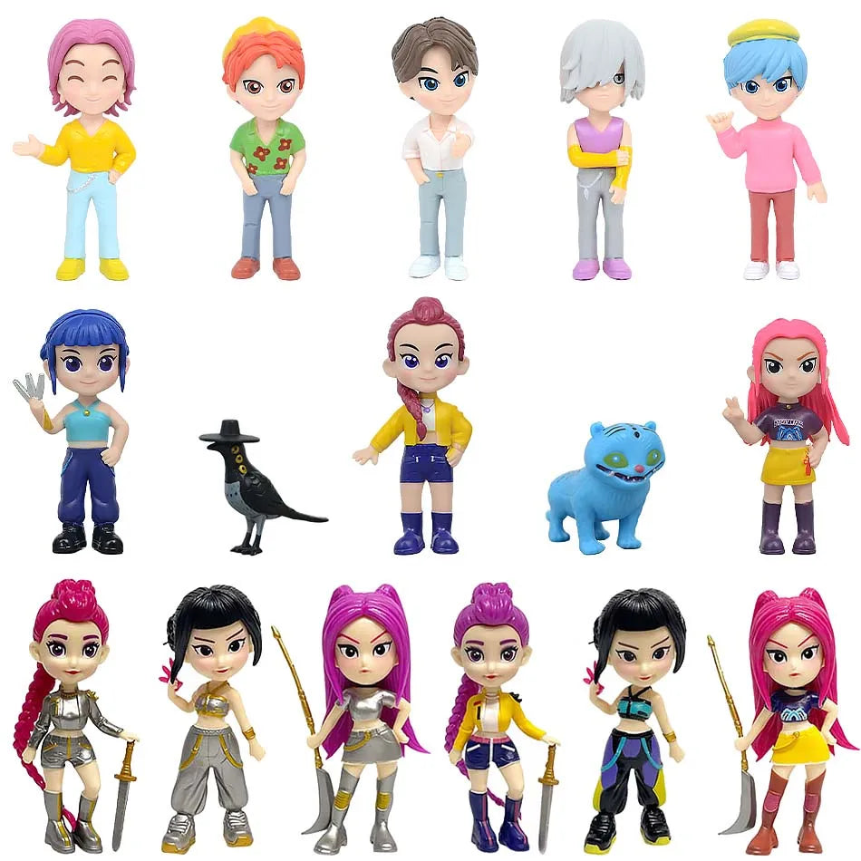 2026 Hot Kpop Devil Hunter Rumi Zoe Mira anime polyvinyl chloride character collection desktop trinkets Childrens New Year gifts